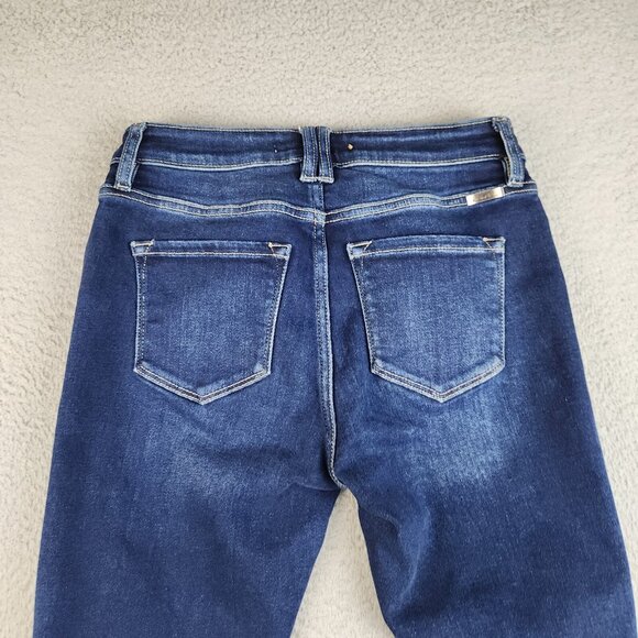 KanCan Jeans Womens 27 Blue Ankle Skinny Ripped Hem Stretch Button Fly Denim - Picture 14 of 14